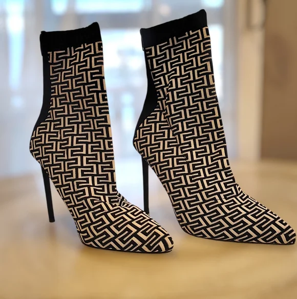 Geometric Patterned Ankle Boots Anna Mitchell Size 8 1/2 - Picture 3 of 6